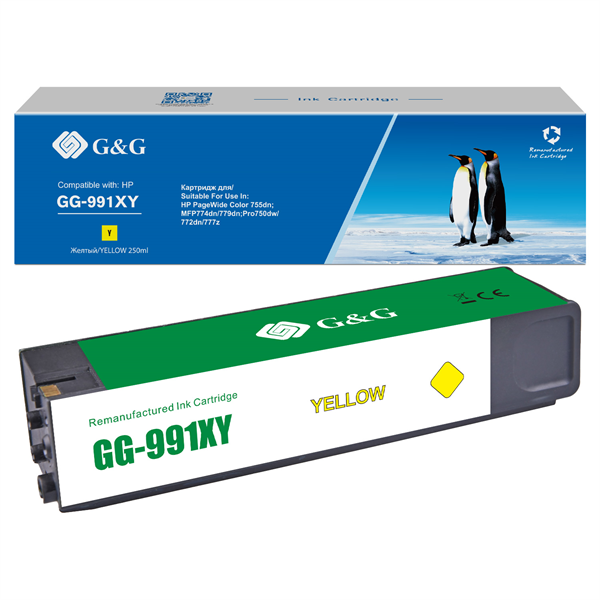 Cartridge G&G 991X для HP PageWide Managed, (16 000стр.), желтый (аналог X4D16AC,M0K25XC,M0J98AE)